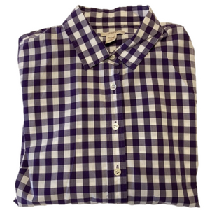 Jcrew GINGHAM PURPLE AND WHITE SHIRT - Size 5